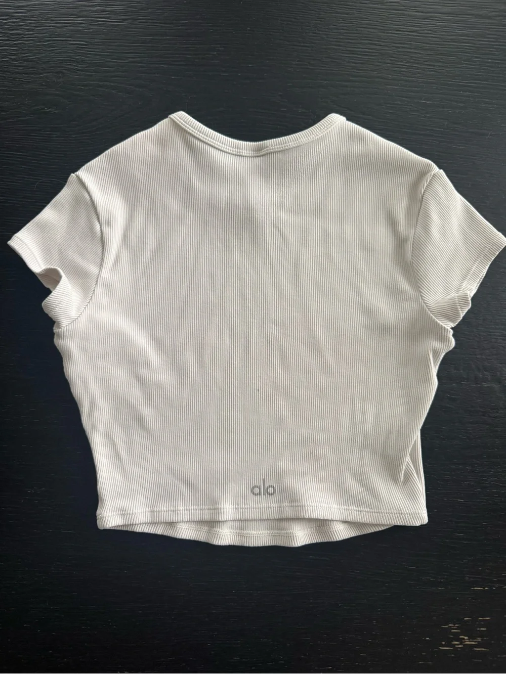 Alo Women's Ribbed Short Sleeve Crop Top